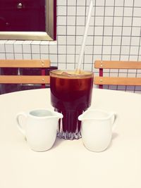 Coffee cup on table