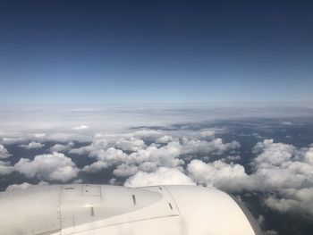 Aerial view of cloudscape seen from airplane