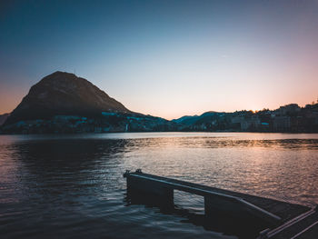 Scenic view of mountains against clear sky