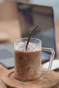 Close-up of coffee on table