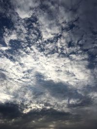 Low angle view of clouds in sky