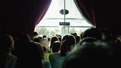 Rear view of people looking at concert