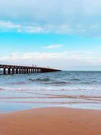 Scenic view of beach against sky