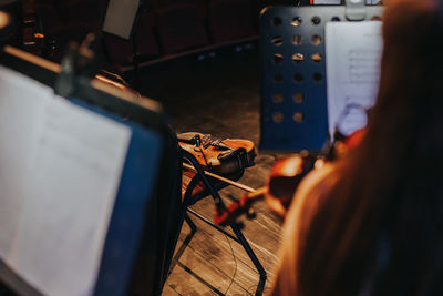 Close-up of musical equipment 