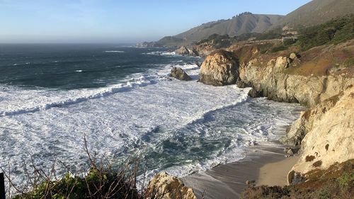 Panoramic view of beach against sky