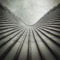 Low angle view of modern building against sky