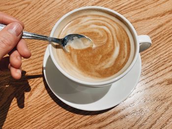 Coffee cup on table