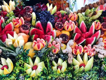 Full frame shot of various fruits for sale in market