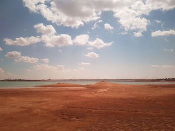 Scenic view of beach against sky