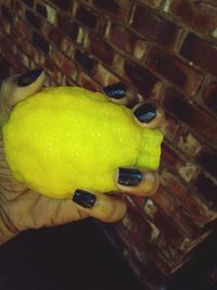 Close-up of hand holding fruit