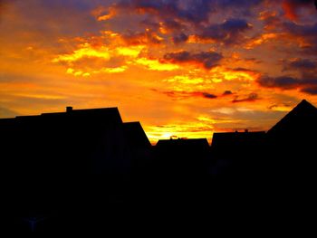 Buildings at sunset