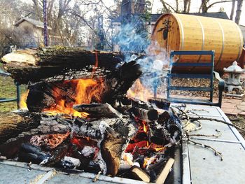 Close-up of firewood