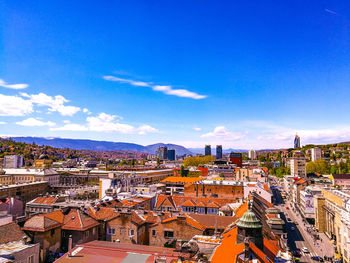 High angle view of cityscape