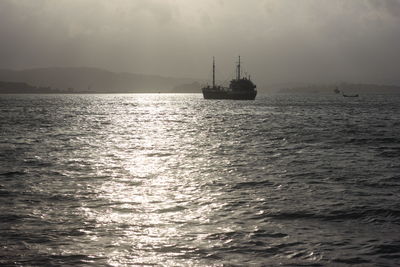 Ship sailing in sea