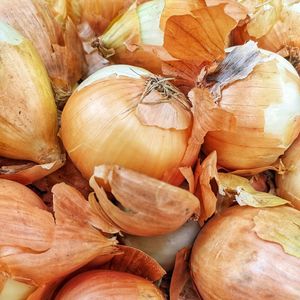 Full frame shot of onions for sale