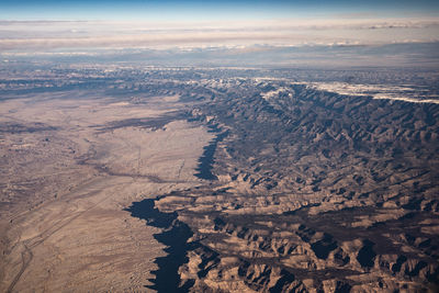 High angle view of dramatic landscape