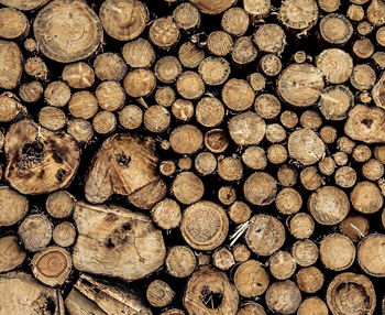 Full frame shot of logs