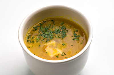 Close-up of food on white background