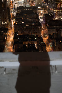View of illuminated cityscape at night