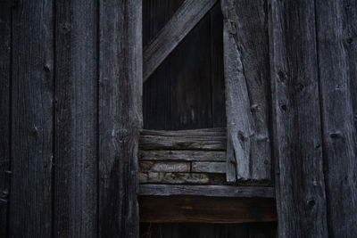 Close-up of old wooden house