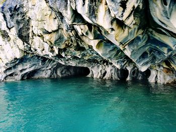 Rock formation in sea