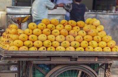 Various fruits for sale at market stall