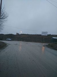 View of road along buildings