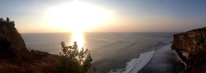 Scenic view of sunset over sea