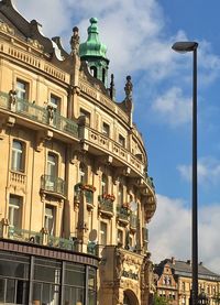 Low angle view of buildings against sky