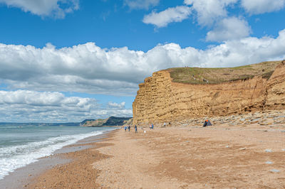 Scenic view of beach against sky