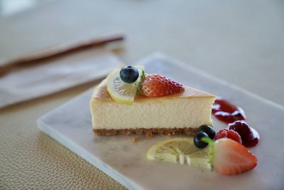 Close-up of cake on table