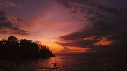 Scenic view of sunset over sea