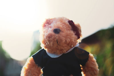 Portrait of man with teddy bear. 