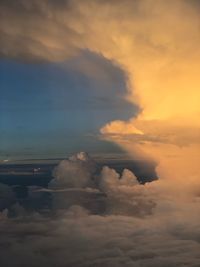 Low angle view of clouds in sky during sunset