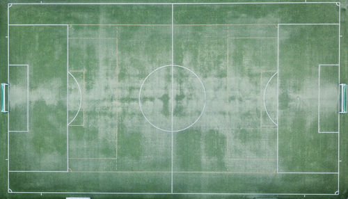 Aerial view of soccer field