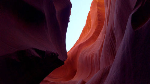 Low angle view of rock formation