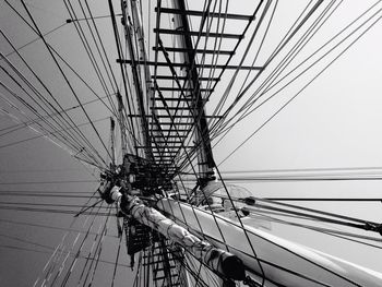 Low angle view of sailboat against sky