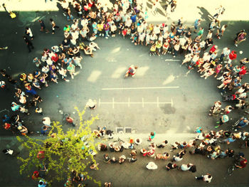 Group of people in stadium