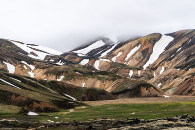 Scenic view of landscape against sky during winter