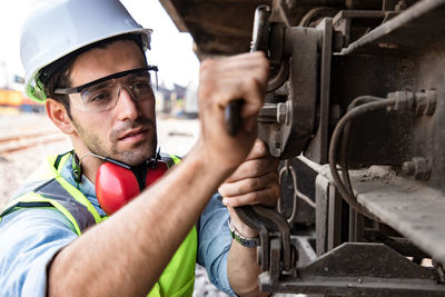 Portrait of man working