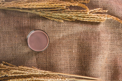 High angle view of coffee on table