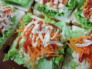 Full frame shot of chopped vegetables