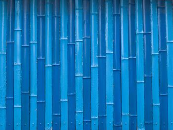 Full frame shot of blue metal wall