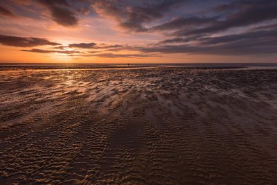 Scenic view of sea during sunset