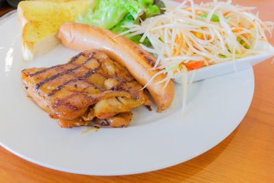 Close-up of meal served on plate