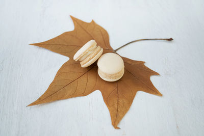 High angle view of bread on table
