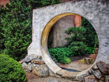 View of arch structure on wall