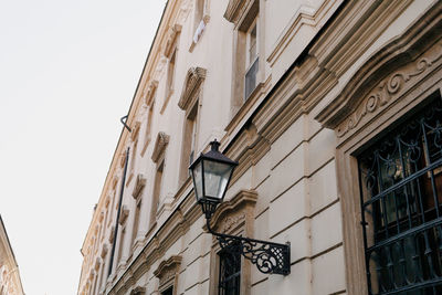 Low angle view of building against clear sky