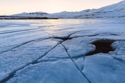 Scenic view of frozen lake