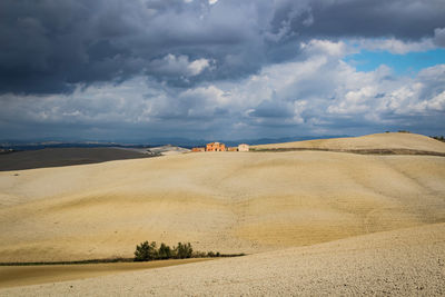 Scenic view of desert against sky